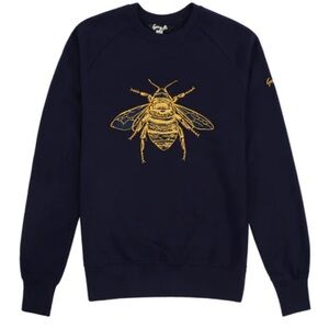 Gung Ho Signature Embroidered Bee Sweatshirt Black Size Large Organic Cotton
